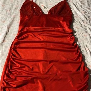 Red mini dress